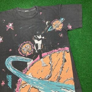 Vintage Avia Clyde Drexler Shirt Mens XL Black NBA Basketball All Over Print 90s